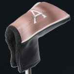 Funda Para Palo De Golf Nombre de monograma de Relieve metalizado metálico<br><div class="desc">Rubor Pink - Rosa Gold Faux Metallic Stainless Steel Relieve metalizado Elegant Chica Tapa de la Cabeza Putter. Esta cubierta de cabezal de putter de golf se puede personalizar para incluir su nombre inicial y de pila. Póngase en contacto con el diseñador para obtener elementos coincidentes.</div>