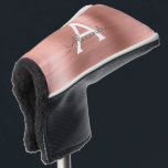 Funda Para Palo De Golf Nombre de monograma de Relieve metalizado metálico<br><div class="desc">Rubor Pink - Rosa Gold Faux Metallic Stainless Steel Relieve metalizado Elegant Chica Tapa de la Cabeza Putter. Esta cubierta de cabezal de putter de golf se puede personalizar para incluir su nombre inicial y de pila. Póngase en contacto con el diseñador para obtener elementos coincidentes.</div>
