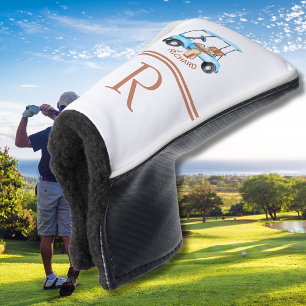 Funda Para Palo De Golf Nombre de monograma del carrito de golf personaliz