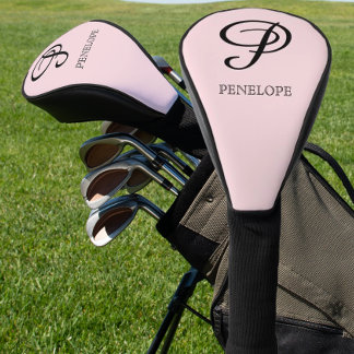 Funda Para Palo De Golf Nombre de monograma elegante personalizado