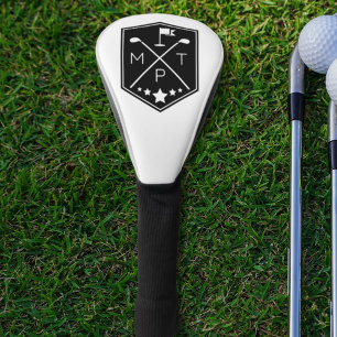 Funda Para Palo De Golf Nombre de monograma vintage personalizado