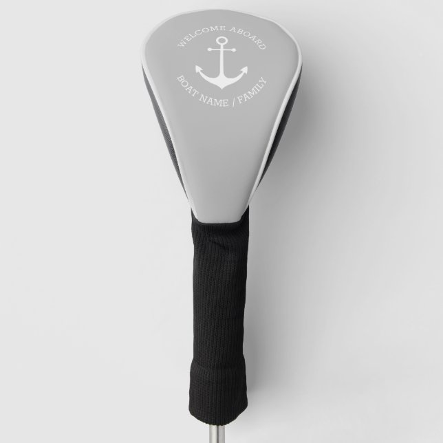 Funda Para Palo De Golf Nombre del barco personalizado Bienvenido Aboard a (Anverso)