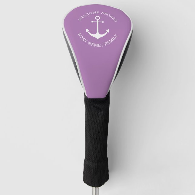 Funda Para Palo De Golf Nombre del barco personalizado Bienvenido Aboard a (Anverso)