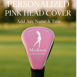 Funda Para Palo De Golf Nombre del club de damas rosadas personalizadas