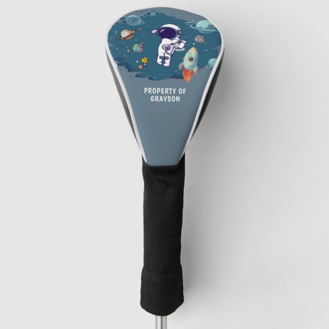 Funda Para Palo De Golf Nombre del cohete exterior astronauta (Anverso)