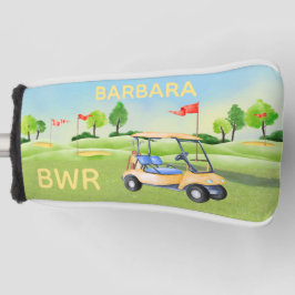 Funda Para Palo De Golf Nombre del monograma de las mujeres del campo de g