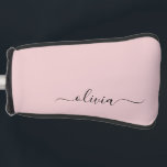 Funda Para Palo De Golf Nombre del Monograma de Rubor Dusty Pink Moderne S<br><div class="desc">Cubierta del putter de golf con el nombre simple del monograma del guión rosado del Rubor Dusty. Esto hace que el dulce perfecto cumpleaños 16, boda, ducha de novia, aniversario, ducha de bebé o fiesta de soltera sea regalo para alguien que ama el lujo glam y los estilos de moda....</div>