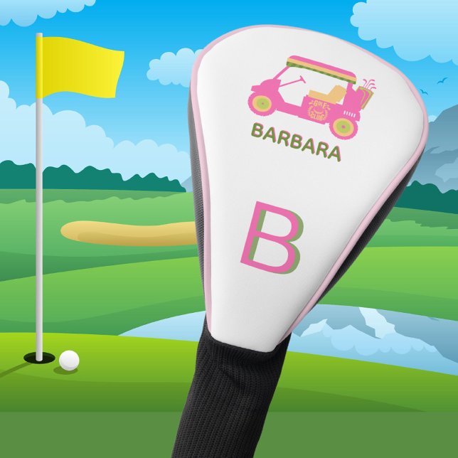 Funda Para Palo De Golf Nombre del monograma del carrito de golf del Perso (Subido por el creador)