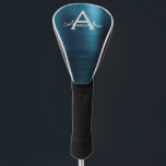 Funda Para Palo De Golf Nombre del monograma del Relieve metalizado metáli<br><div class="desc">Moderno Relieve metalizado Metálico Azul Faux Acero Inoxidable Elegante Chica Cabeza De Conductor Golf. Esta cubierta de la cabeza del controlador de golf se puede personalizar para incluir su nombre inicial y su nombre de pila. Póngase en contacto con el diseñador para obtener elementos coincidentes.</div>