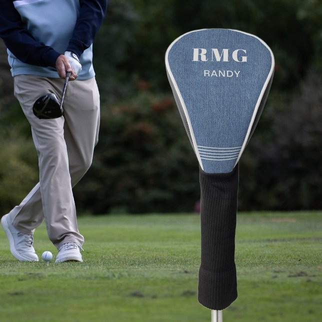 Funda Para Palo De Golf Nombre del monograma, impresión clásica azul Jean  (Subido por el creador)