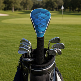 Funda Para Palo De Golf Nombre Geométrico Azul Moderno