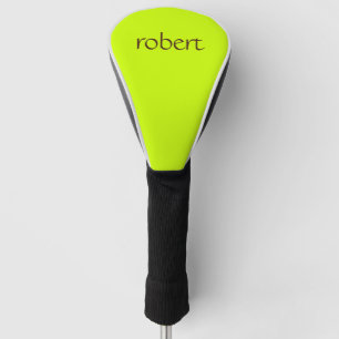 Funda Para Palo De Golf Nombre marrón moderno Trendy Lime Zest