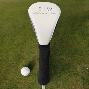 Funda Para Palo De Golf Nombre minimalista elegante y moderno de un monogr