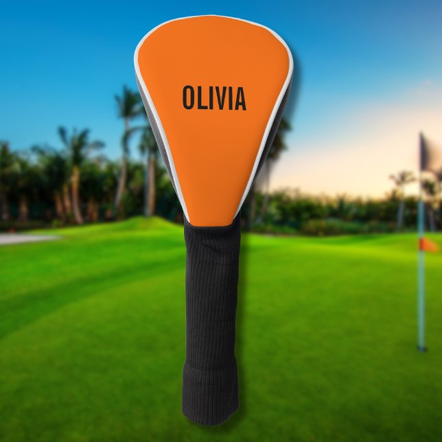 Funda Para Palo De Golf Nombre moderno del Naranja del atardecer | Minimal (Subido por el creador)