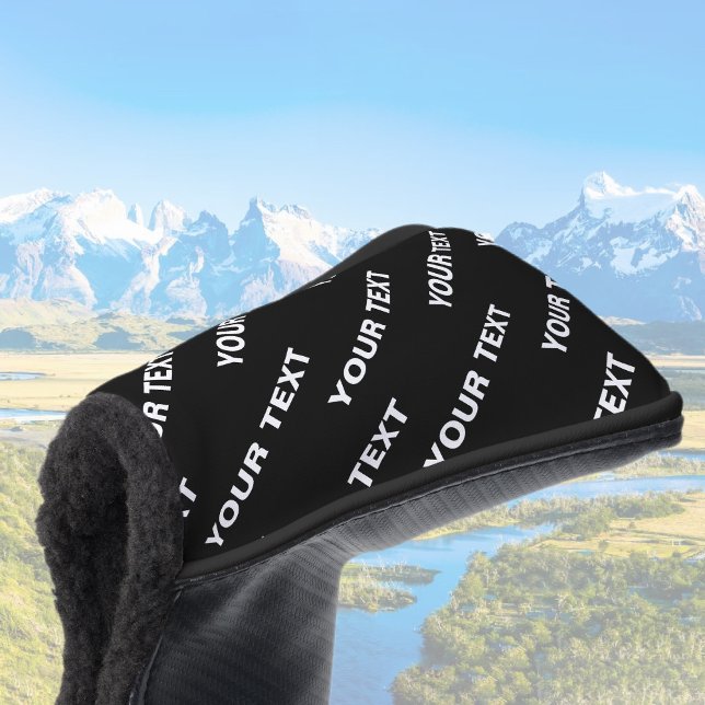 Funda Para Palo De Golf Nombre modificable repetible negrita | Blanco negr (Subido por el creador)