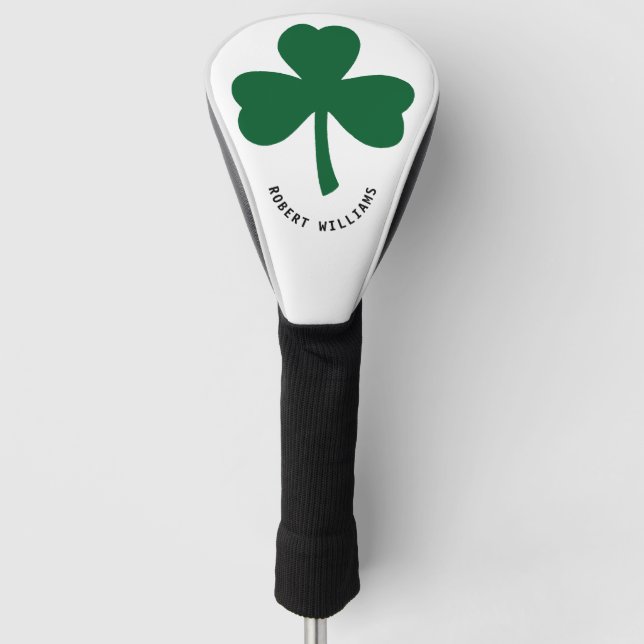 Funda Para Palo De Golf Nombre monogramado de Shamrock (Anverso)
