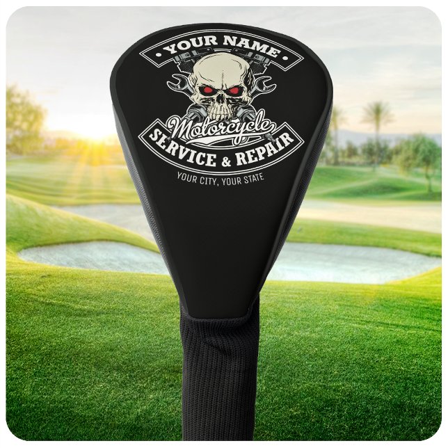 Funda Para Palo De Golf NOMBRE Personalizado Biker Mechanic Skull Motorcyc (Subido por el creador)