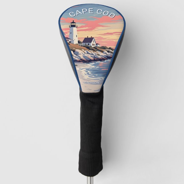 Funda Para Palo De Golf Nombre personalizado Cabo Cod Massachusetts (Anverso)