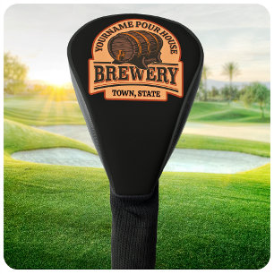 Funda Para Palo De Golf NOMBRE personalizado Cervecería de carne de roble
