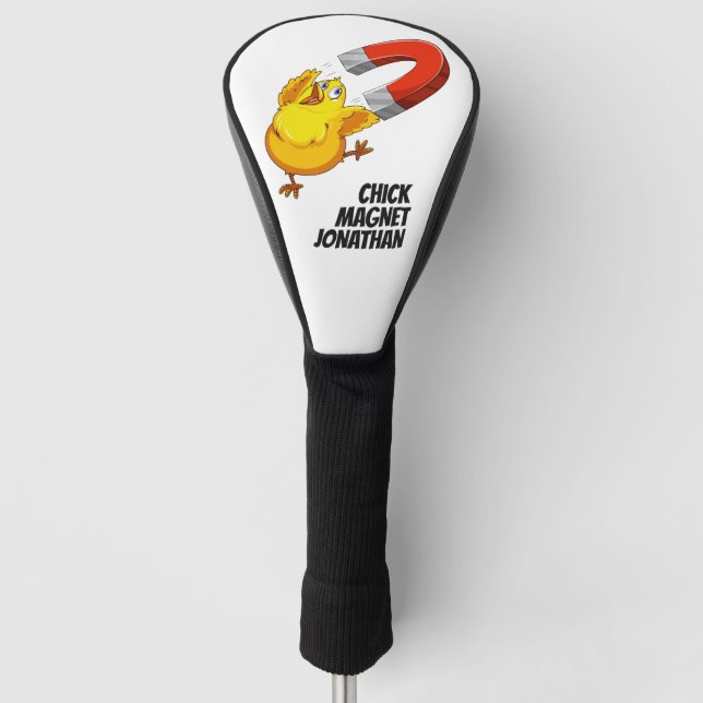 Funda Para Palo De Golf Nombre personalizado Chick Magnet (Anverso)