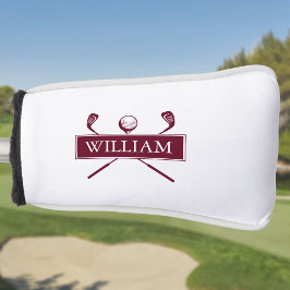 Funda Para Palo De Golf Nombre Personalizado Clubes De Borgoña Y Bolas