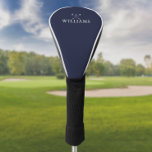 Funda Para Palo De Golf Nombre personalizado Clubes de golf Azul marino<br><div class="desc">Personalice el nombre en la tipografía clásica para crear un regalo de golf único y mantenerlo para cualquier golfista. Diseñado por Thisisnotme©</div>