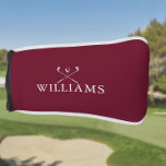 Funda Para Palo De Golf Nombre personalizado Clubes de golf Borgoña Rojo<br><div class="desc">Personalice el nombre en la tipografía clásica para crear un regalo de golf único y mantenerlo para cualquier golfista. Diseñado por Thisisnotme©</div>