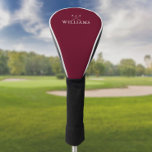 Funda Para Palo De Golf Nombre personalizado Clubes de golf Borgoña Rojo<br><div class="desc">Personalice el nombre en la tipografía clásica para crear un regalo de golf único y mantenerlo para cualquier golfista. Diseñado por Thisisnotme©</div>