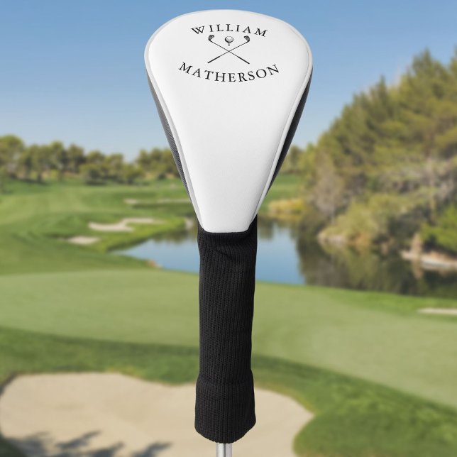 Funda Para Palo De Golf Nombre personalizado Clubes de golf clásicos (Personalized Name Classic Golf Clubs Golf Head Cover)