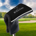Funda Para Palo De Golf Nombre Personalizado Clubes De Golf Negro Y Blanco<br><div class="desc">Personalice el nombre en la tipografía clásica para crear un regalo de golf único y mantenerlo para cualquier golfista. Diseñado por Thisisnotme©</div>