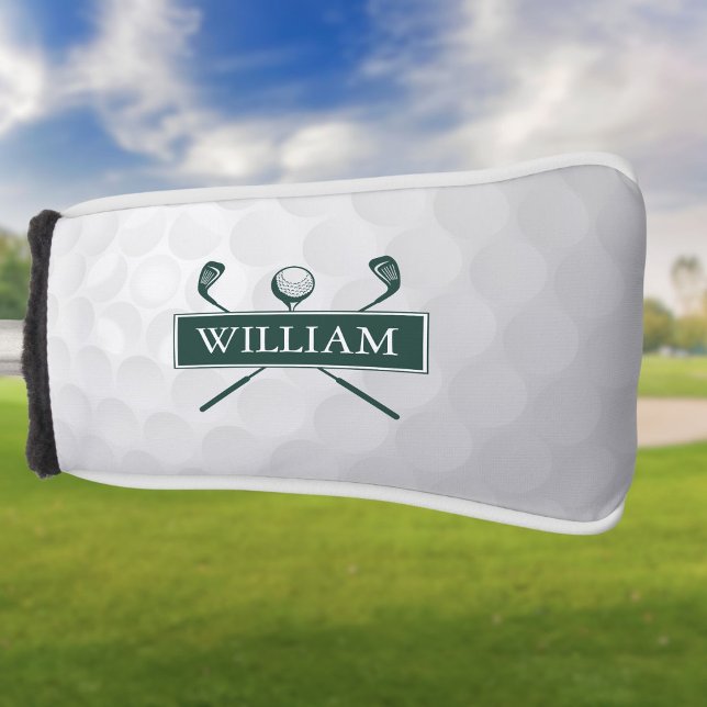 Funda Para Palo De Golf Nombre Personalizado Clubes Ecológicos Esmeraldas  (Custom Name Emerald Green Clubs And Ball Golf Head Cover)