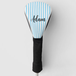 Funda Para Palo De Golf Nombre personalizado con escritura en azul y blanc
