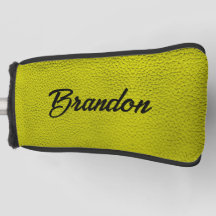 Nombre personalizado cuero amarillo