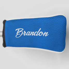 Funda Para Palo De Golf Nombre personalizado cuero azul