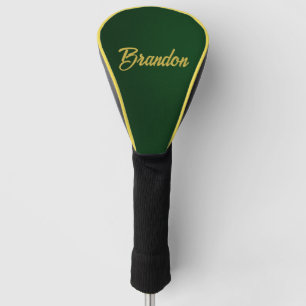 Funda Para Palo De Golf Nombre personalizado cuero verde