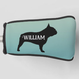 Funda Para Palo De Golf Nombre personalizado de la silueta de Bulldog fran