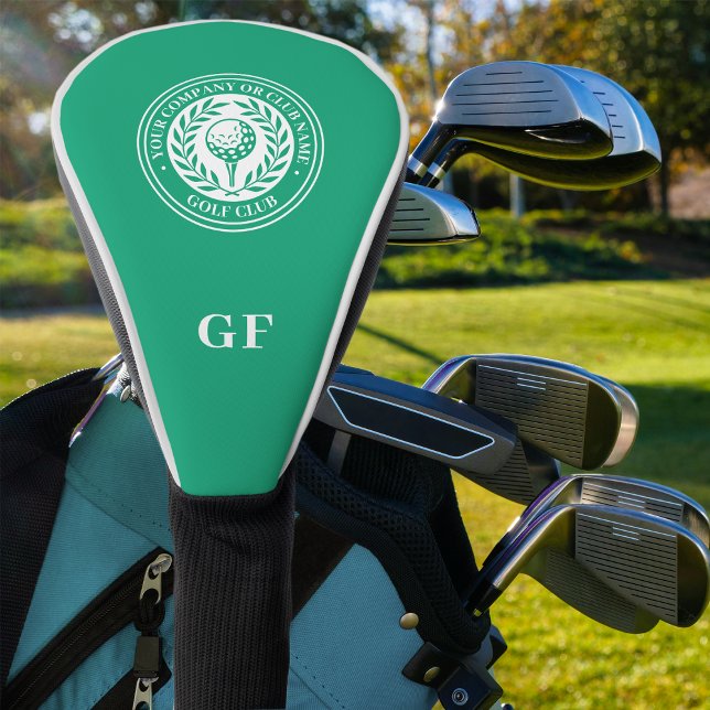 Funda Para Palo De Golf Nombre personalizado de monograma clásico verde (Subido por el creador)