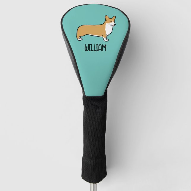 Funda Para Palo De Golf Nombre personalizado de Pembroke Welsh Corgi (Anverso)