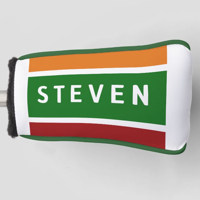Funda Para Palo De Golf Nombre Personalizado de Putter Franja de Insignia  (Anverso)