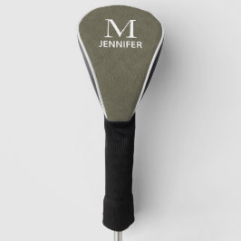 Funda Para Palo De Golf Nombre personalizado del monograma de cuero textur