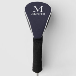 Funda Para Palo De Golf Nombre personalizado del monograma de cuero textur