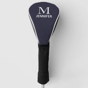 Funda Para Palo De Golf Nombre personalizado del monograma de cuero textur