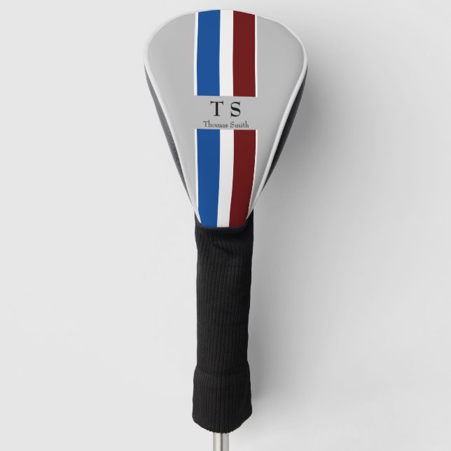 Funda Para Palo De Golf Nombre personalizado e inicial (Anverso)