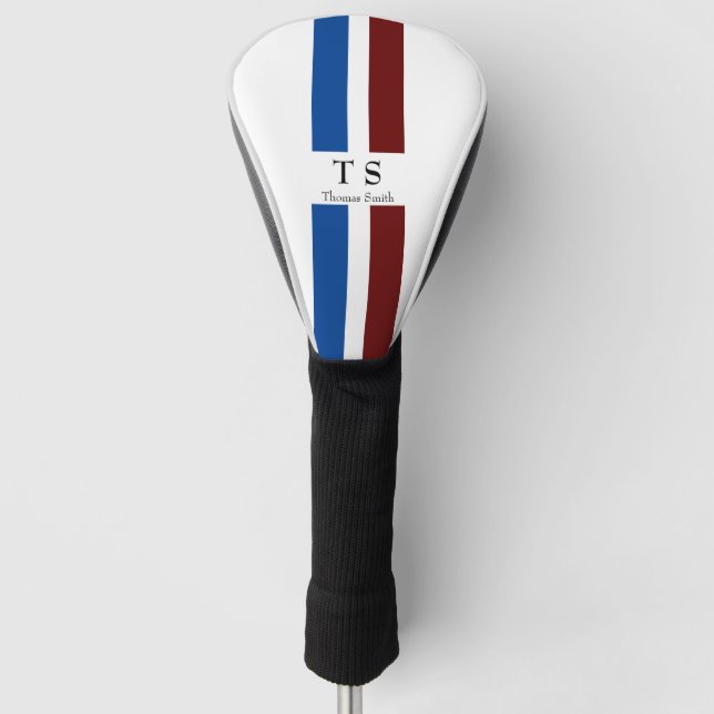 Funda Para Palo De Golf Nombre personalizado e inicial (Anverso)