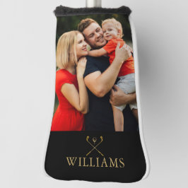 Funda Para Palo De Golf Nombre Personalizado Foto De Oro Y Negro