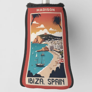 Funda Para Palo De Golf Nombre personalizado Ibiza, póster de viaje de Esp