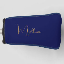 Funda Para Palo De Golf Nombre personalizado minimalista azul