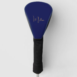 Funda Para Palo De Golf Nombre personalizado minimalista azul