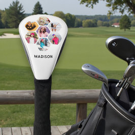 Funda Para Palo De Golf Nombre personalizado moderno de varios Collages de