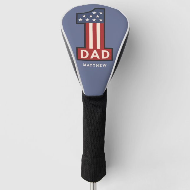 Funda Para Palo De Golf Nombre personalizado número uno mejor padre de la  (Anverso)
